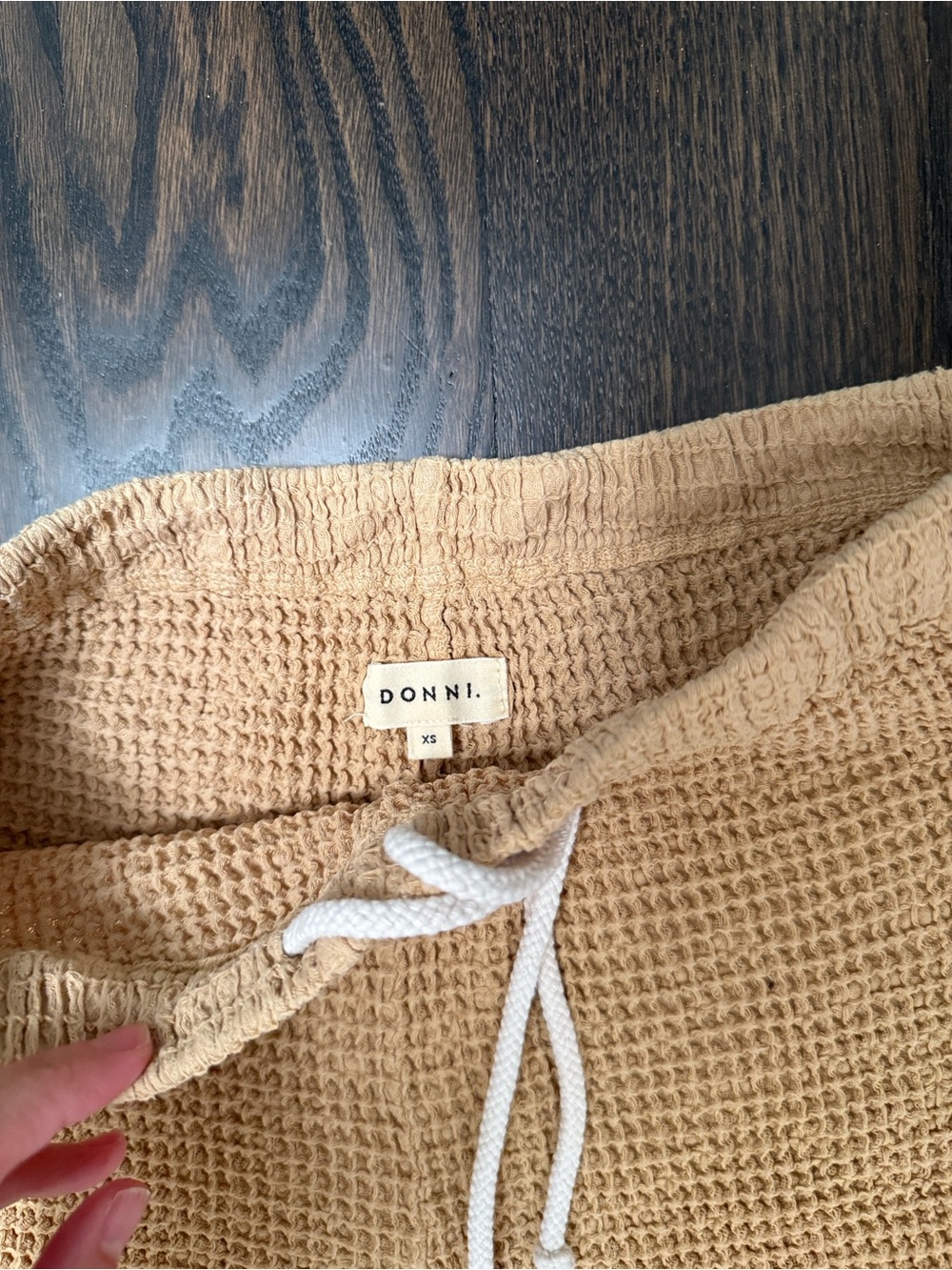 DONNI. Waffle button down and shorts set - Picture 6 of 6